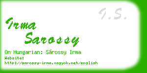 irma sarossy business card