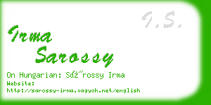 irma sarossy business card